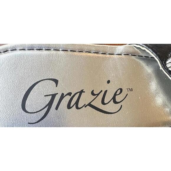 Grazie Black Sequin Rhinestone Wedges Sz 9 - Picture 4 of 6